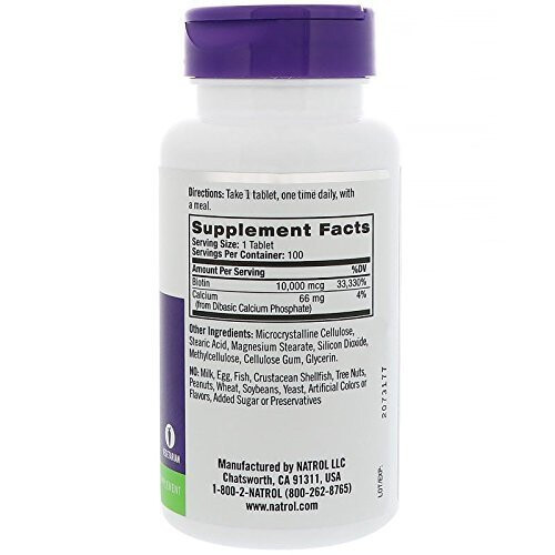 Natrol Natrol, Beauté, Biotine, 10 000 mcg, 100 Comprimés 1