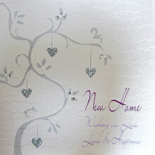 WHITE COTTON CARDS WB198 Wishing You Love/Luck and Happiness Handmade New Home Card, White