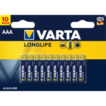 Varta Longlife AAA Alkaline Batteries LR03 - Pack of 10 - Packaging May Vary