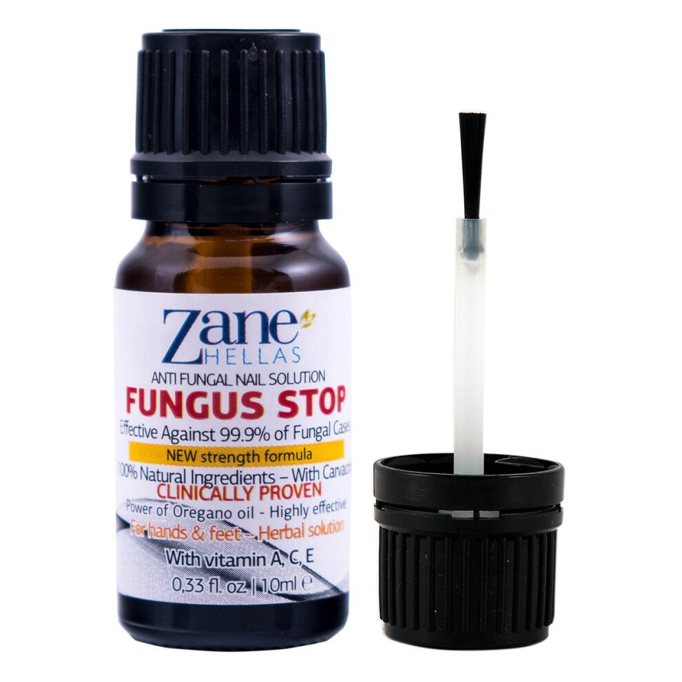 Fungus Stop. Effective against 99.9% of nail fungus.Anti fungal Nail Solution. Toenails & Fingernails Solution. 0.33 oz - 10 ml