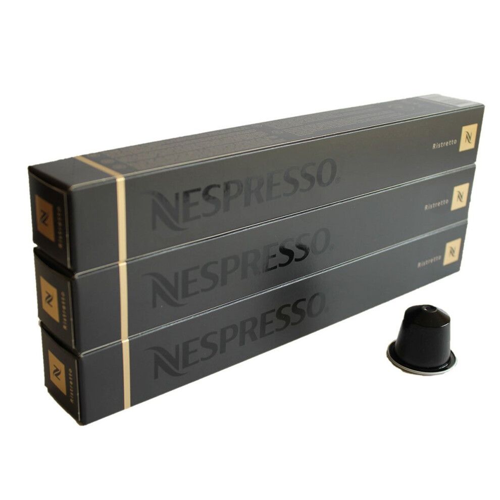 Nespresso Capsules Black Black - 30 x Ristretto - Original Nestle - Espresso Cafe - Assorte