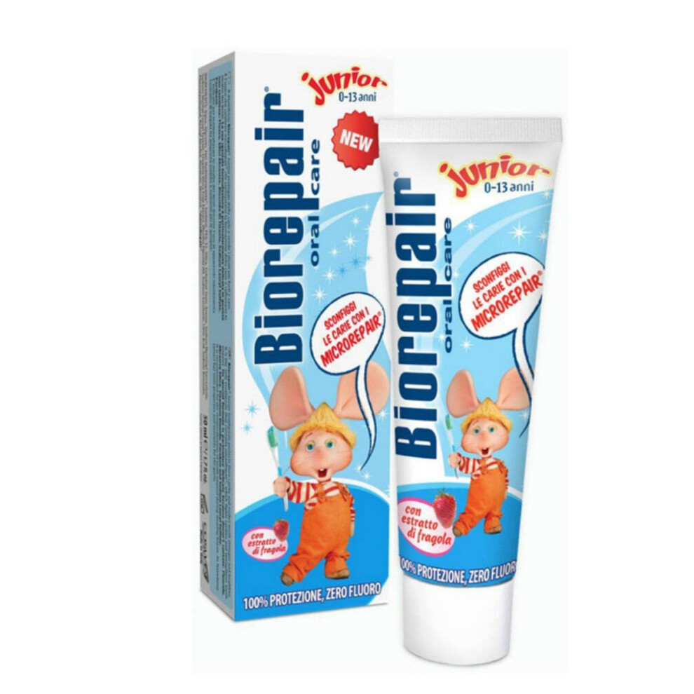 2pcs biorepair juniour kids microrepair toothpaste 50ml (pack of two) protect enamel & REPAIR from acid erosion and plaque files cracks / holes...