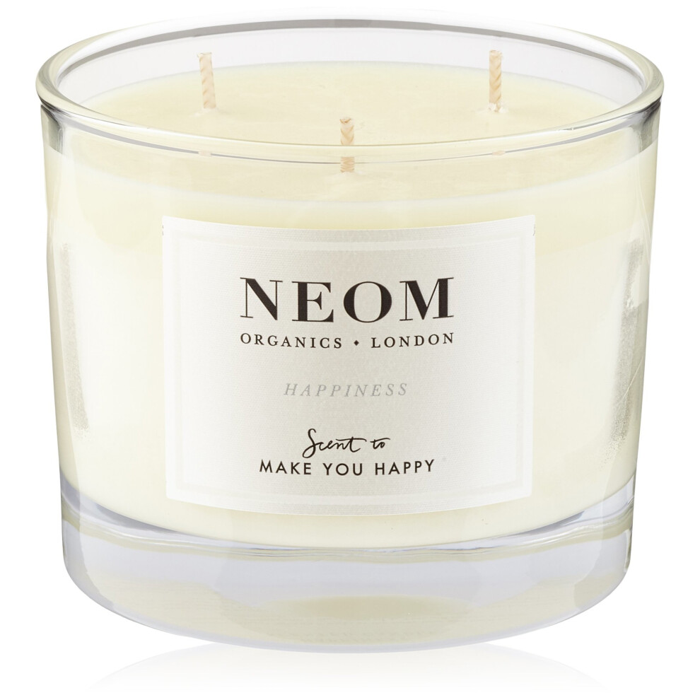 Neom Organics London Happiness Three Wick Scented Candle 420 G Light