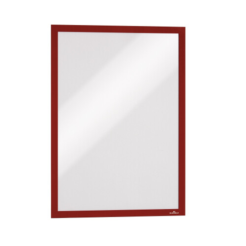 Durable 487303 Duraframe, Self Adhesive Magnetic Display Frame, A3 - Red, Pack of 2