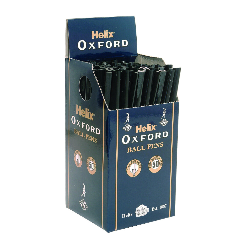 Helix Oxford Ballpoint Pens - (Box Of 50) Black