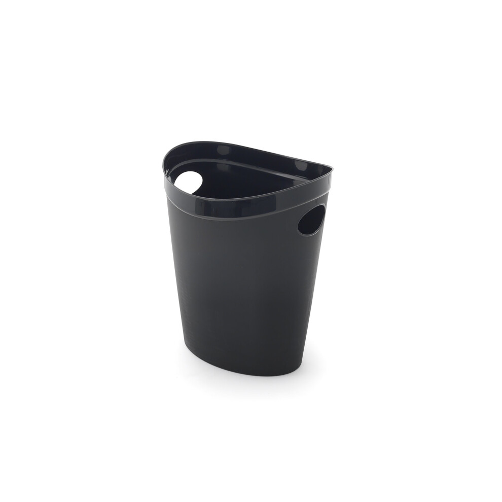Addis Plastic Waste Paper Bathroom Bedroom Office Bin, 12 litre, Black
