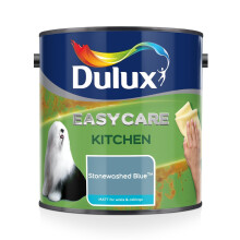 Dulux Easycare Kitchen Matt Paint - Stonewashed Blue, 2.5L (C-500000) - Grease & stain-resistant, washable, matte finish