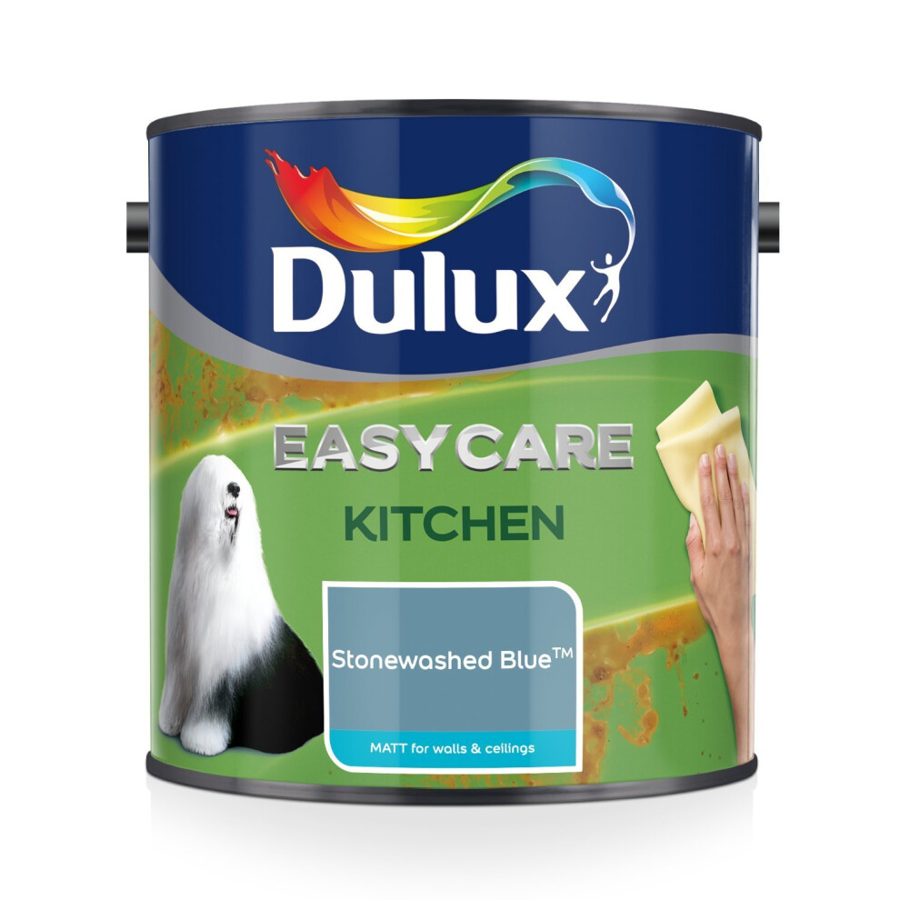 Dulux Easycare Kitchen Matt Paint, Stonewashed Blue, 2.5 Litre