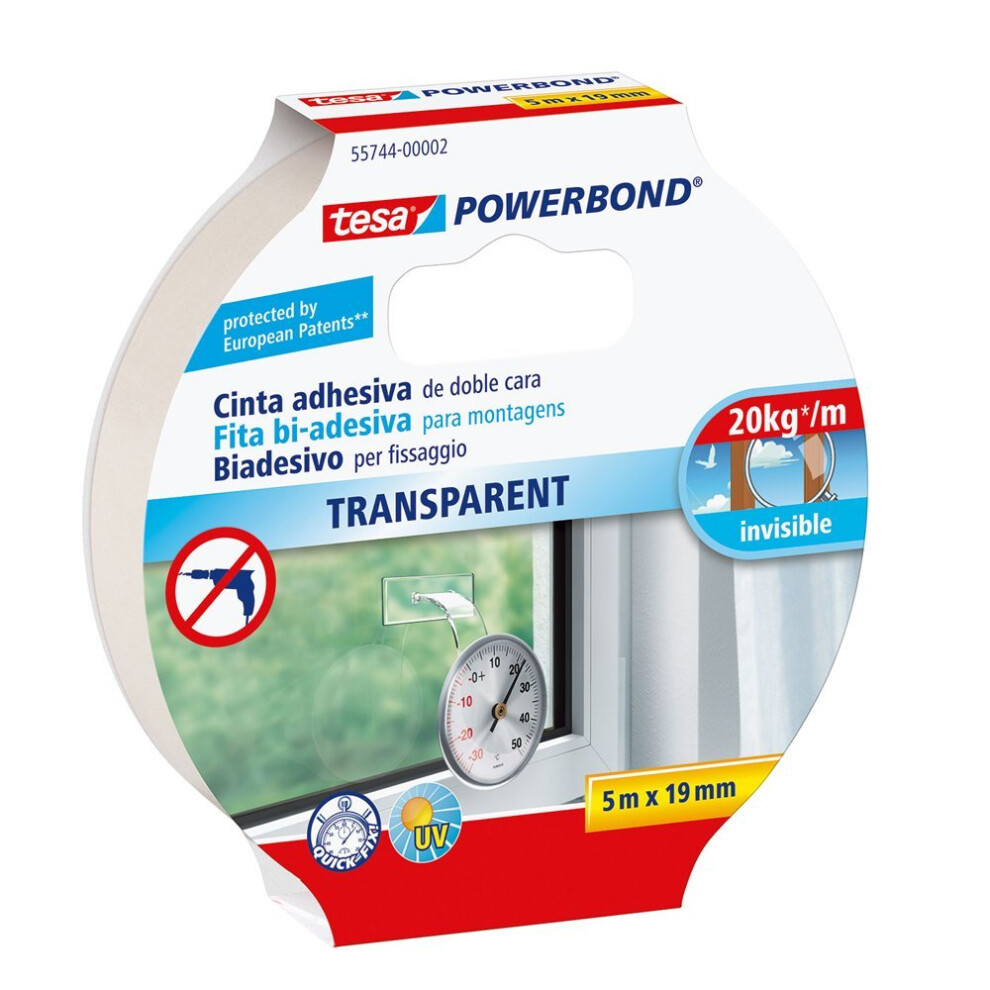 Tesa 55744-00002-02 Powerbond Strong Adhesive Tape; 5 M 19 Mm; Transparent 4042448843197