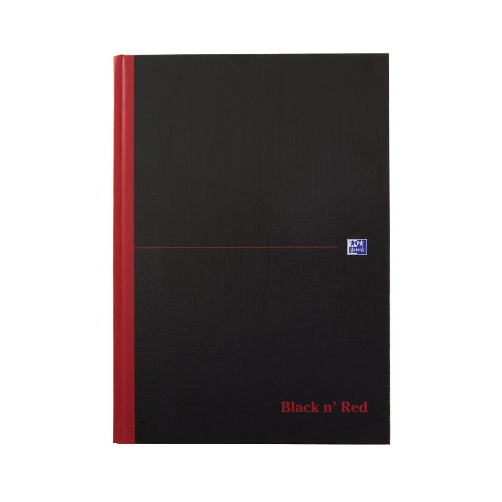 Oxford Black n' Red A4 Hardback Casebound Notebook, Ruled with Single Cash, 192 Page, 1 Notebook