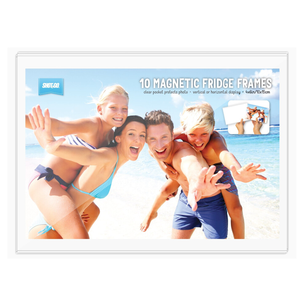BULK BUY - Pack of 10 magnetic photo fridge frames clear 4x6" (10x15cm)
