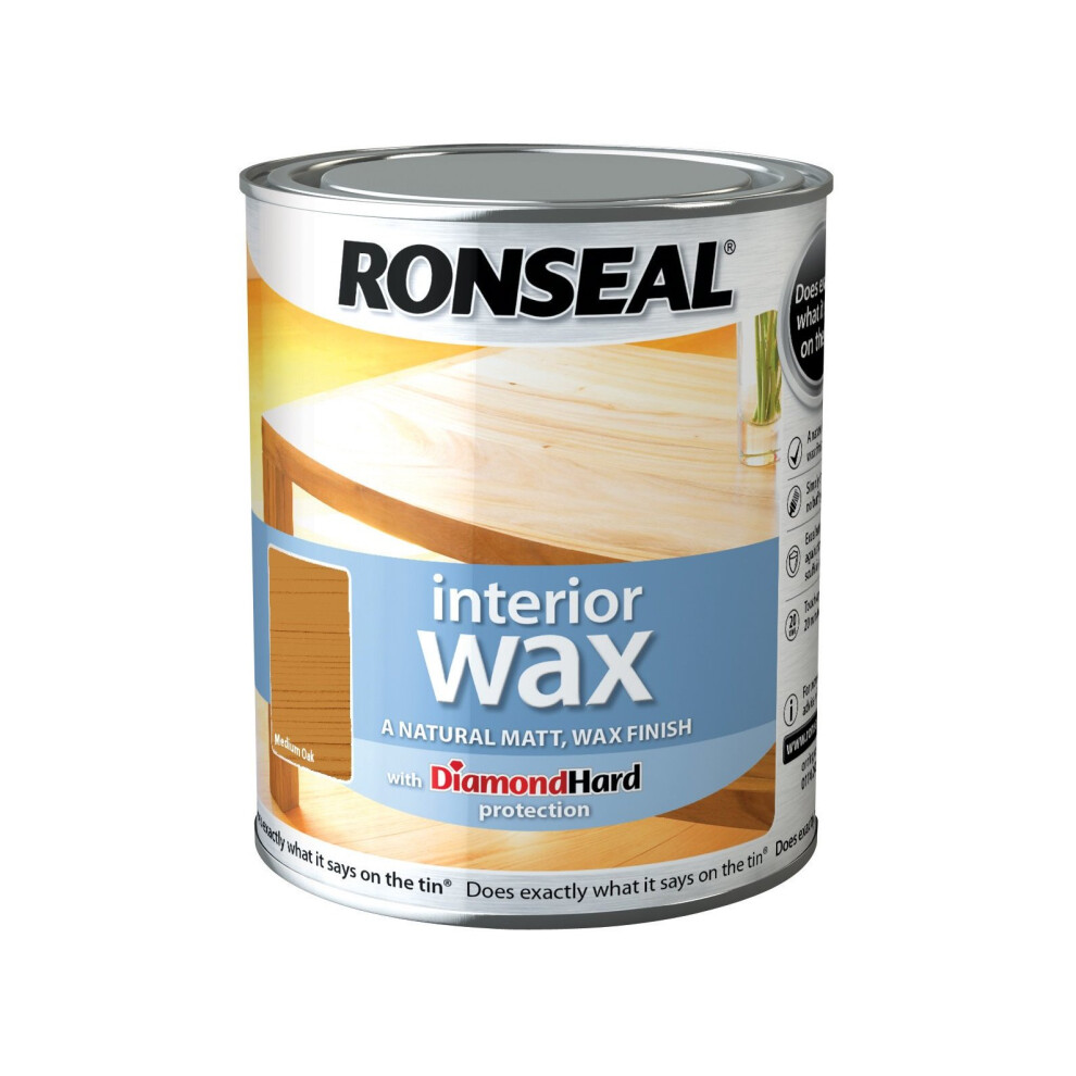 Ronseal IWMO750 750 ml Interior Wax - Medium Oak