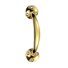 Bulk Hardware BH01753 Front Fix Bow Door Handle, 150mm (6 inch)  - Polished Brass