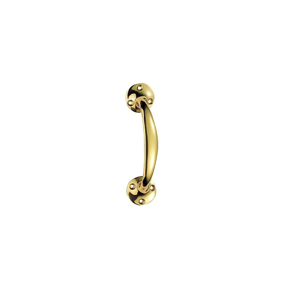 Bulk Hardware BH01753 Front Fix Bow Door Handle, 150mm (6 inch)  - Polished Brass