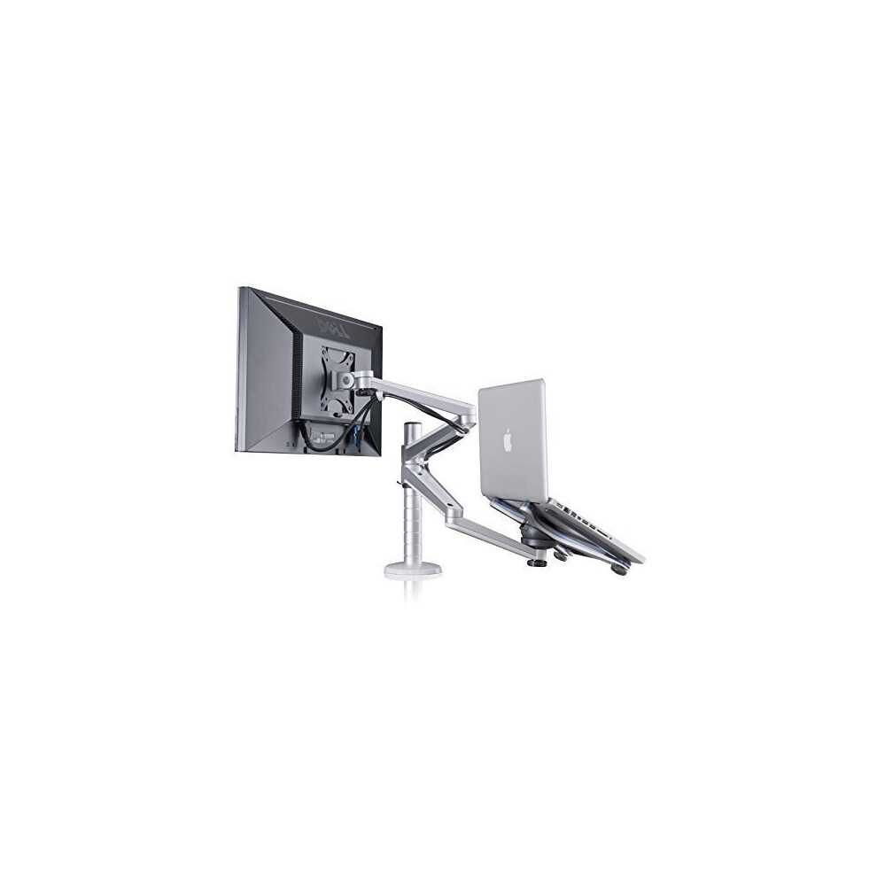 Adjustable Aluminium Universal Laptop Notebook & Computer Monitor Stand Desk Mount Bracket Clamp Tilt Swivel Dual Arm Support Holder (Laptop &... 6950670430710