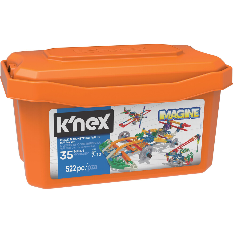 K'nex 18025 Imagine, Click & Construct Value Building Set, 35 Models, Engineering Educational Toy, 522 Pieces