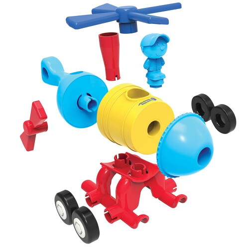 Learning Resources Learning Resources 1-2-3 Build It! Ρόκετ-Τρένο-Ελικόπτερο, Παιχνίδι Κατασκευής, 17 Τεμάχια, 2+ Ετών 1