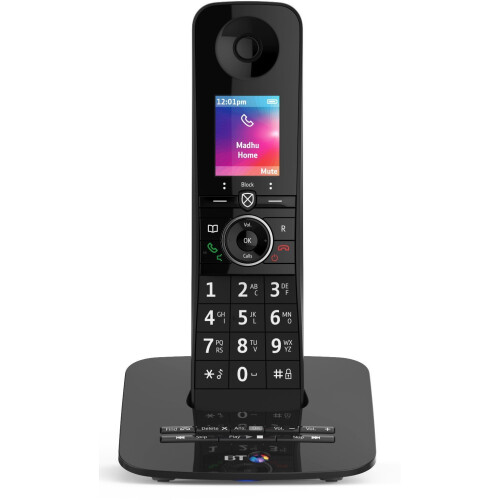 British Telecom BT Premium Cordless Home Phone with 100% Nuisance Call Blocking, Mobile sync and Answering Machine, Single Handset Pack 1