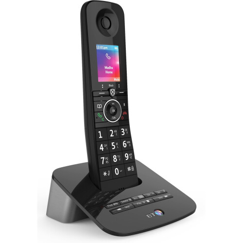 British Telecom BT Premium Cordless Home Phone with 100% Nuisance Call Blocking, Mobile sync and Answering Machine, Single Handset Pack