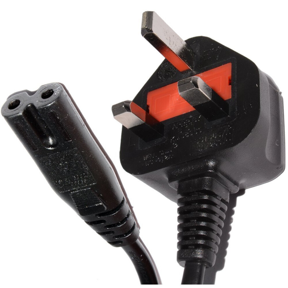 pro elec 5 m UK 3 Pin Cord IEC C7 Figure 8 Mains Power Charger Cable - Black