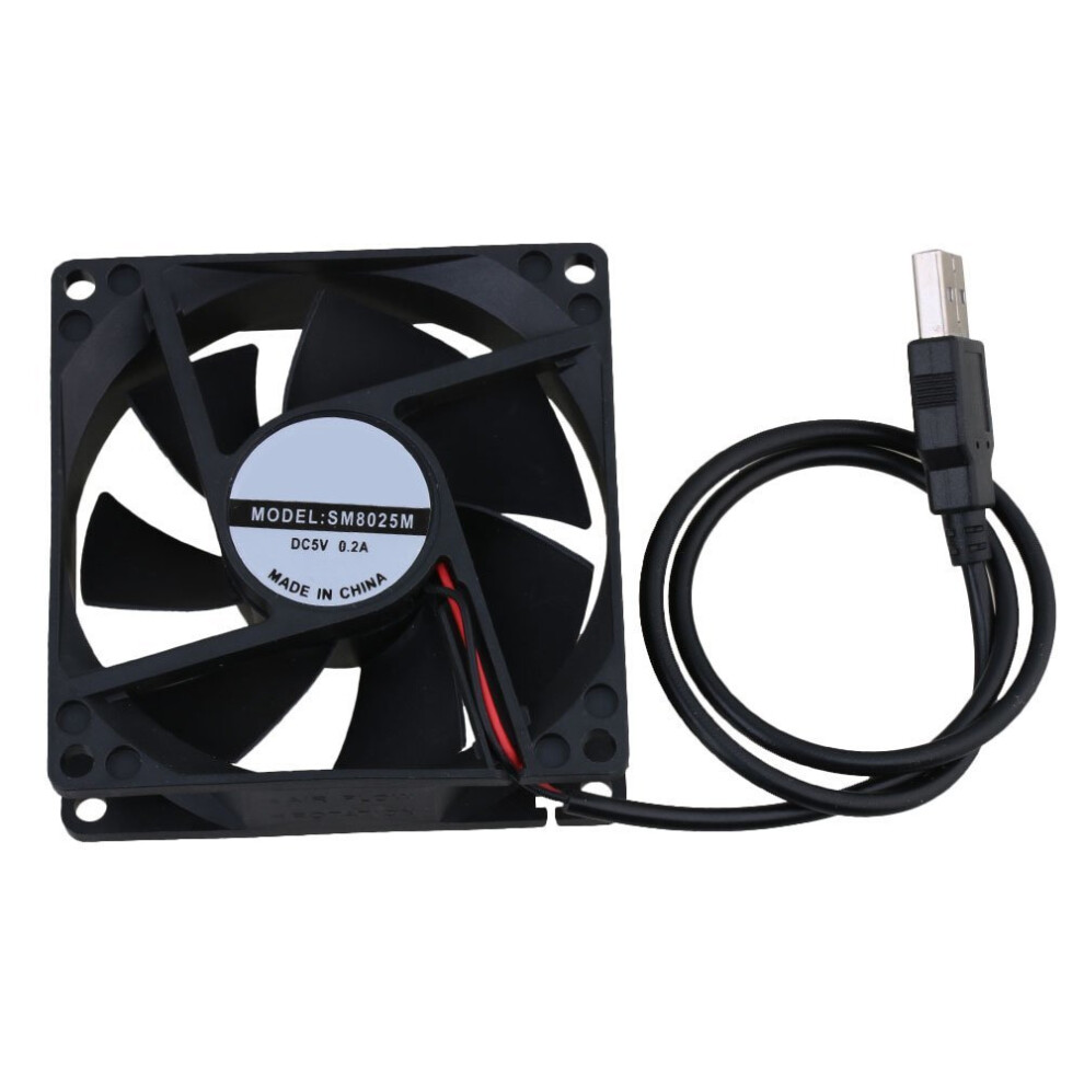 Bqlzr 5V 8Cm 8025 Usb Silent Power Ball Bearing Computer Case Cooling Fan For Computer Case Cpu Cooler Black 841870107655
