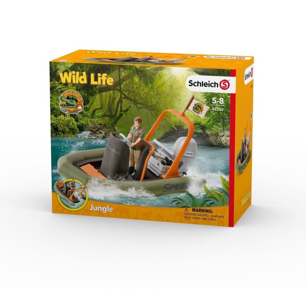 Schleich 42352 Wild Life Dinghy with Ranger Toy