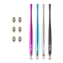 ELZO Capacitive Stylus Pens Premium Metal Slim Combo 4 Pcs with 6 Replacement Nanofiber Tips for Touch Screen Tablets...