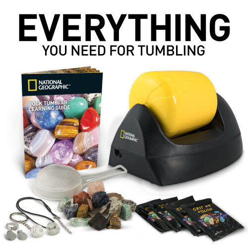 National Geographic NATIONAL GEOGRAPHIC Starter Rock Tumbler Kit - Durable Leak-Proof Rock Polisher for Kids - Complete Rock Tumbling Kit - Geology Hobby Science Kit 1