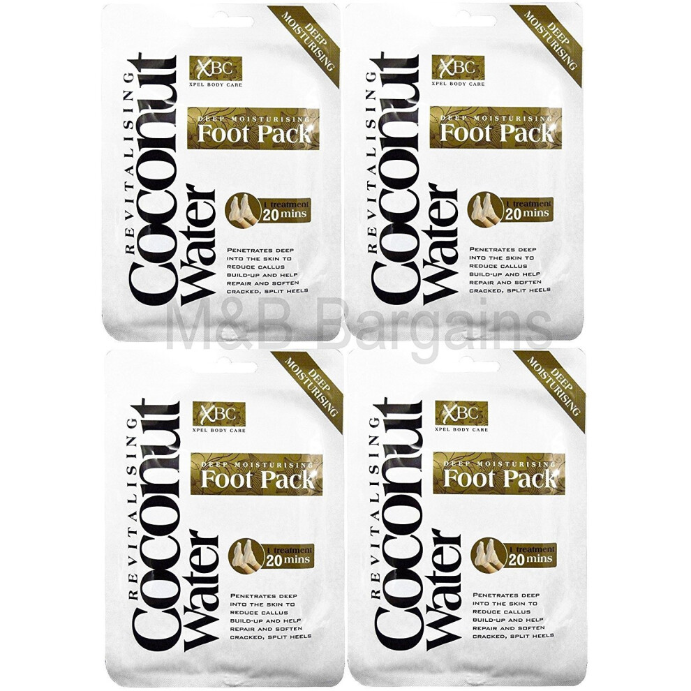 C-40331: 4 x Treatment Deep Moisturising Coconut Water Foot Pack - Penetrates Skin, Reduces Callus, Softens Cracked Heels-image-OPC-PN5JRJ-NEW
