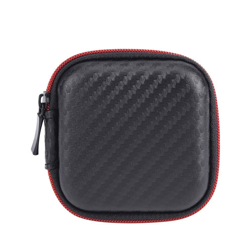 Portable Earphone Case Pu Carrying Earbuds Case For Mp3 Earbud And Usb Cable, Black 604007832093