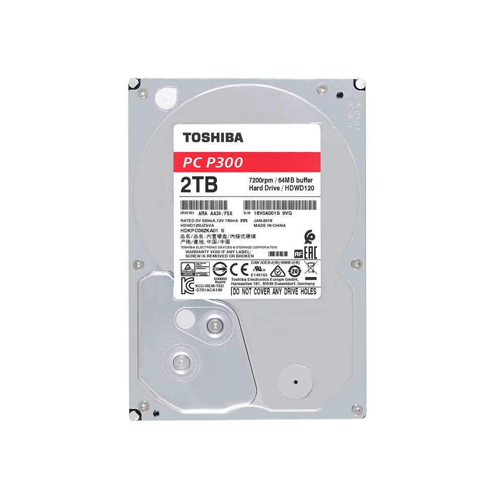 Toshiba P300 2TB 7200RPM 3.5" SATA HDWD120UZSVA (Bulk)