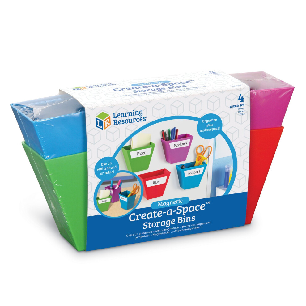 Learning Resources Magnetic Create-a-Space Storage Boxes (Set of 4)