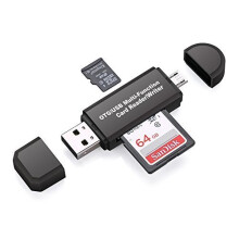 Vanja Micro USB OTG Adapter and USB 2.0 Portable Memory Card Reader for SDXC, SDHC, SD, MMC, RS-MMC, Micro SDXC, Micro SD, Micro SDHC Card and...