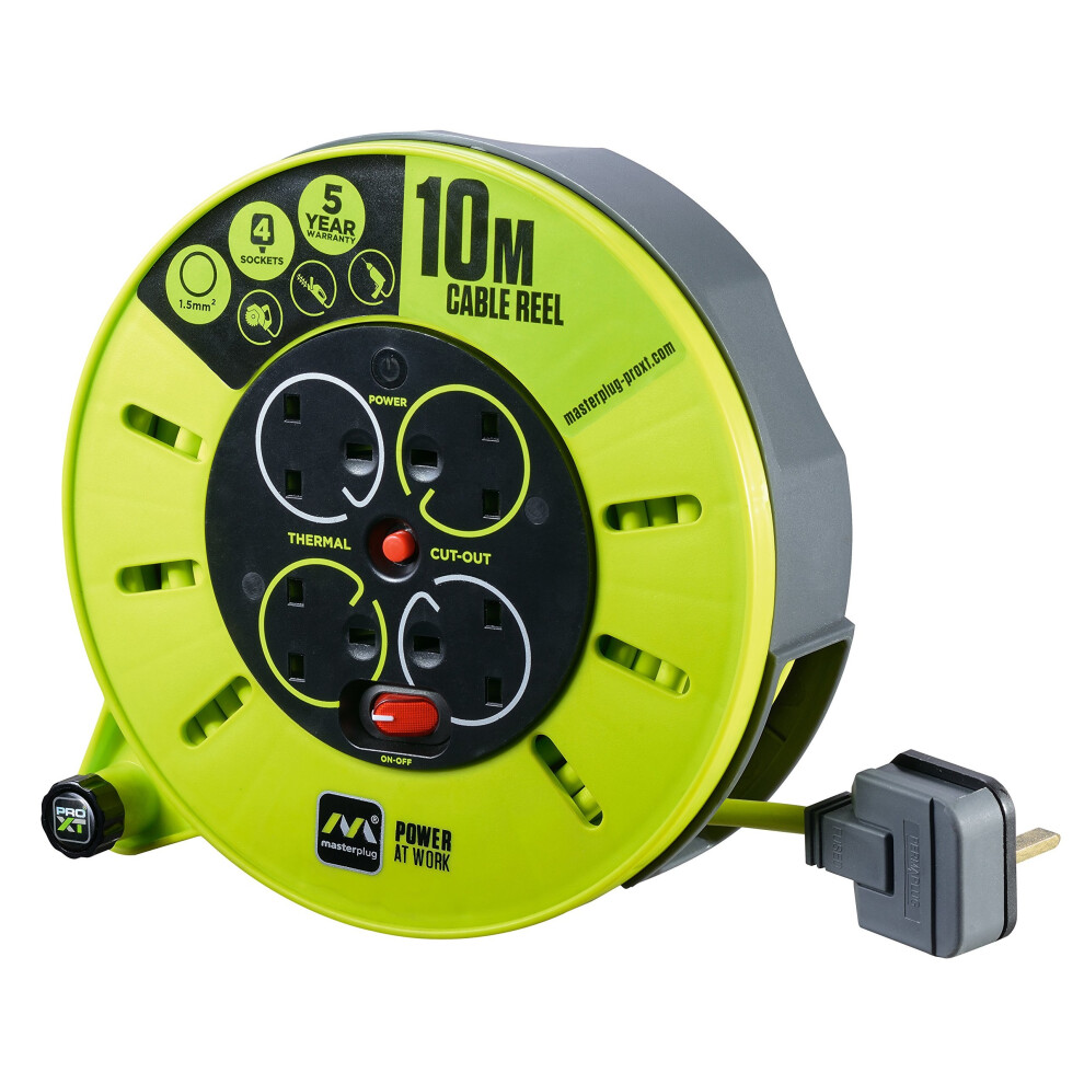 Masterplug PRO-XT Cassette Cable Reel - 240V 13A 4-Socket - 10m - Image 13