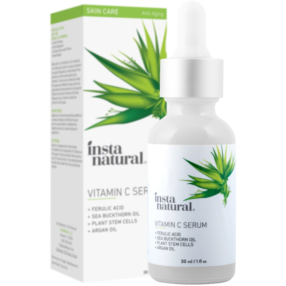 InstaNatural Vitamin C Serum with Hyaluronic Acid & Vit E - Natural & Organic Anti Wrinkle Eraser Formula for Face - Dark Circle, Fine Line & Sun...