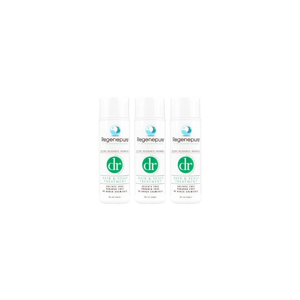 Regenepure DR Hair Loss Shampoo For Hair Loss, Scalp Treatment and Dandruff Relief in Men and Women - Set of 3