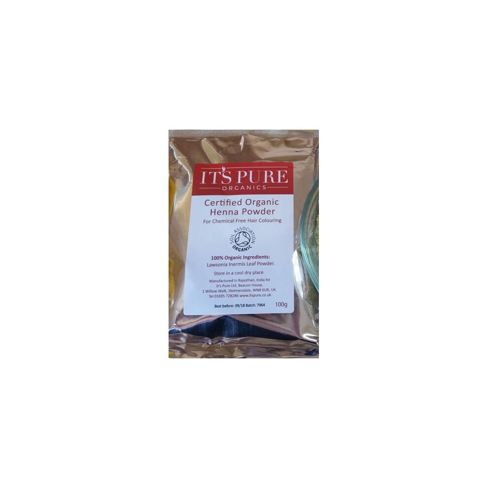 Its-Pure-Organics Certified Organic Pure Henna Powder 100G