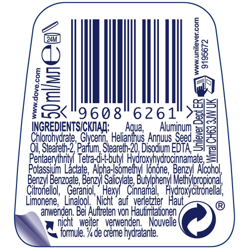 Dove 3 x 50ml Dove Anti-Transpirant Roll-On Original 2