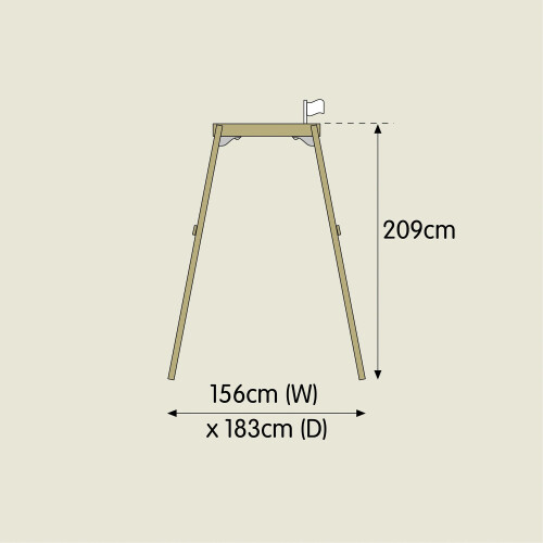 Wooden Swing Frame (Forest Single) 2