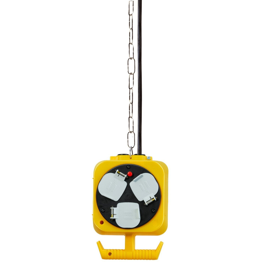 Brennenstuhl 2x 3-way hanging workshop energy cube for large tools (5m extension cable), extension cord with 3m steel hanging chain, cable colour:...