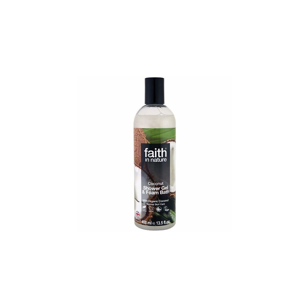 Faith In Nature Coconut Natural Shower Gel and Foam Bath, 400ml