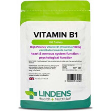 Lindens Vitamin B1 Thiamin 100mg Tablets | 100 Pack | Super-strong 7000% NRV tablets contributes to healthy metabolism and healthy heart function