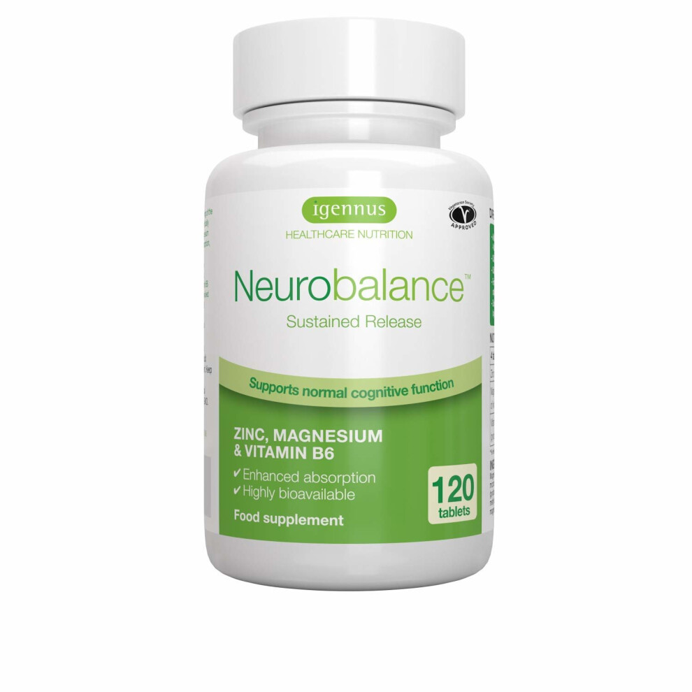 Igennus-Healthcare-Nutrition Neurobalance, Zinc, Magnesium & Vitamin B6 Supplement For Adults & Children, 120 Tablets