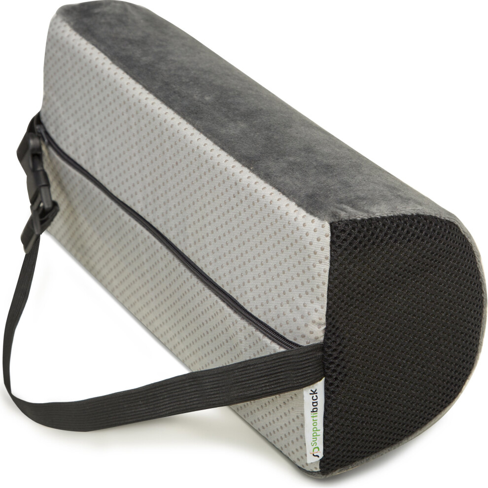 Supportiback® Posture Therapy D-Shaped Lumbar Cushion - Memory Foam, Ergonomic Back Support Pillow For Home, Office, Car, Travel - Relieve &...