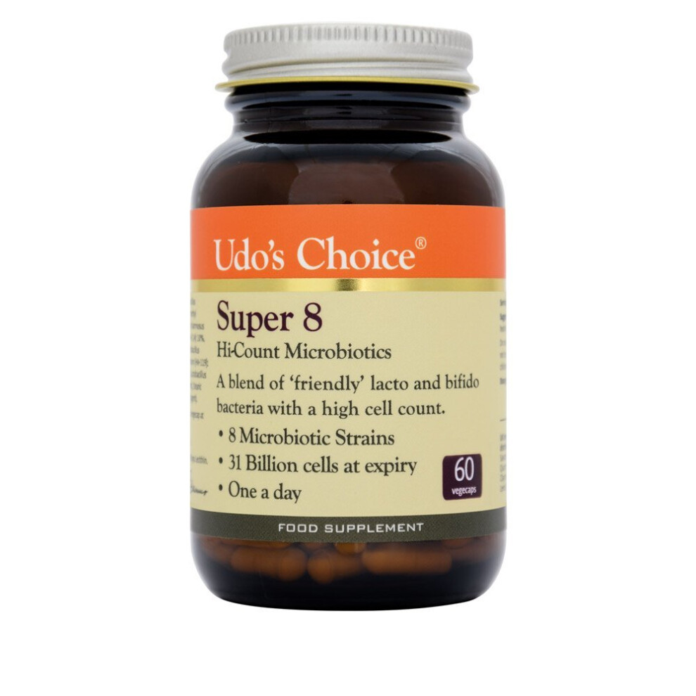 Udo's Choice Super 8 Microbiotics Vegicaps, 0.3 kg, 60-Count