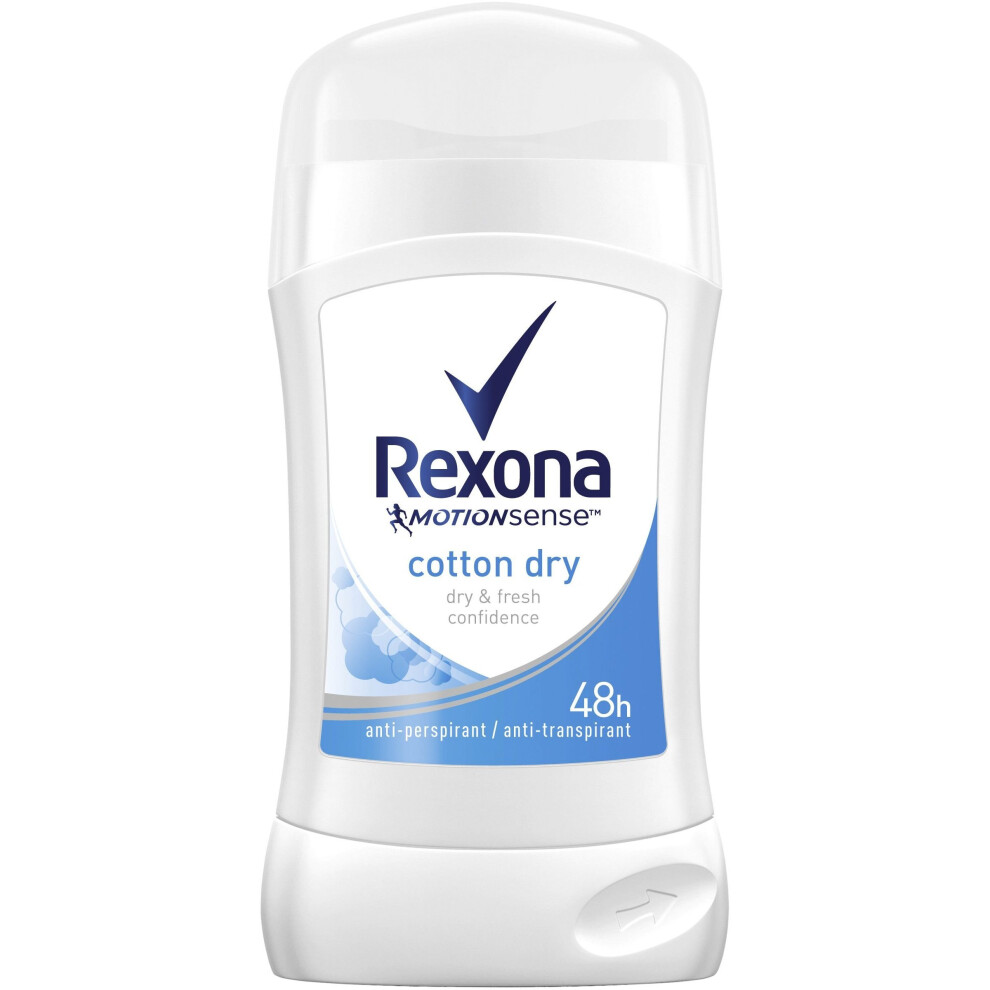 Rexona Women's Cotton Dry Deodorant Stick Pack Of 6 X 40 Ml