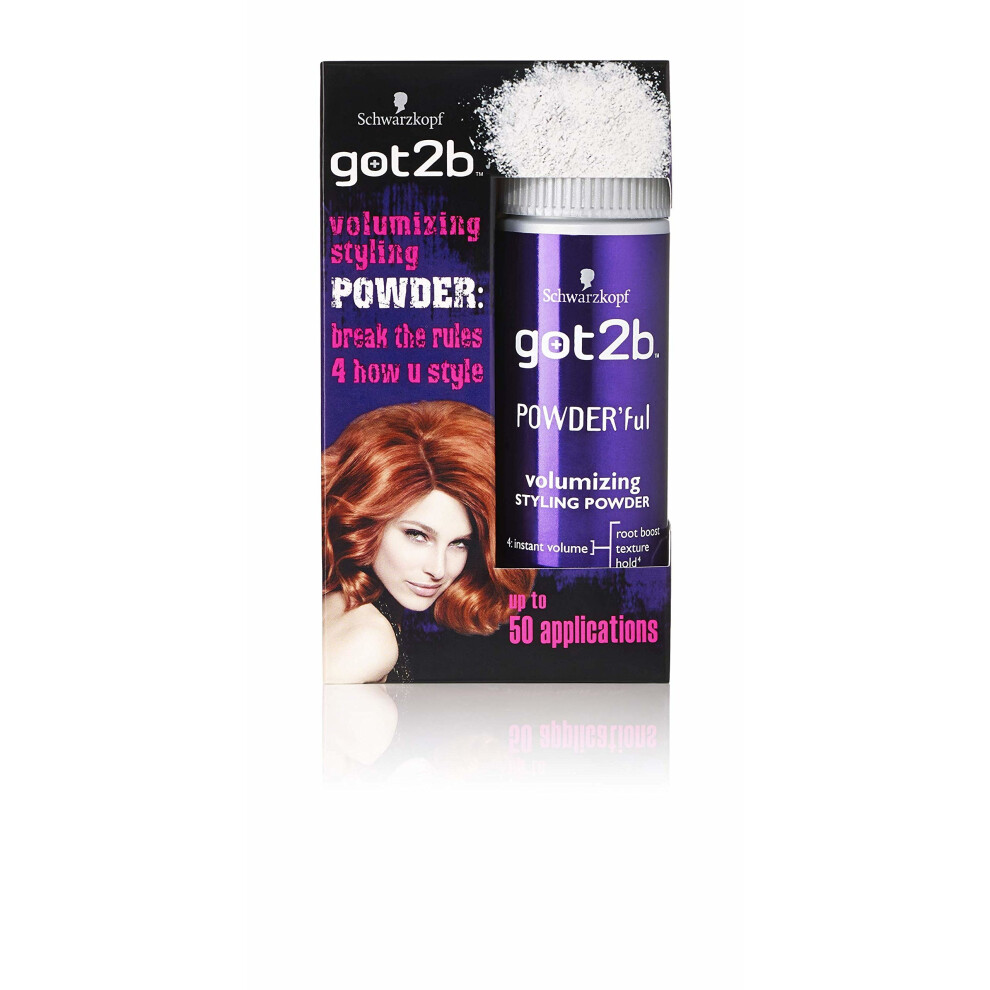 Schwarzkopf got2b POWDERful Volumising Styling Powder, volume booster for texture & hairstyles with volume, powder for style & finish, pack: 6 x 10g