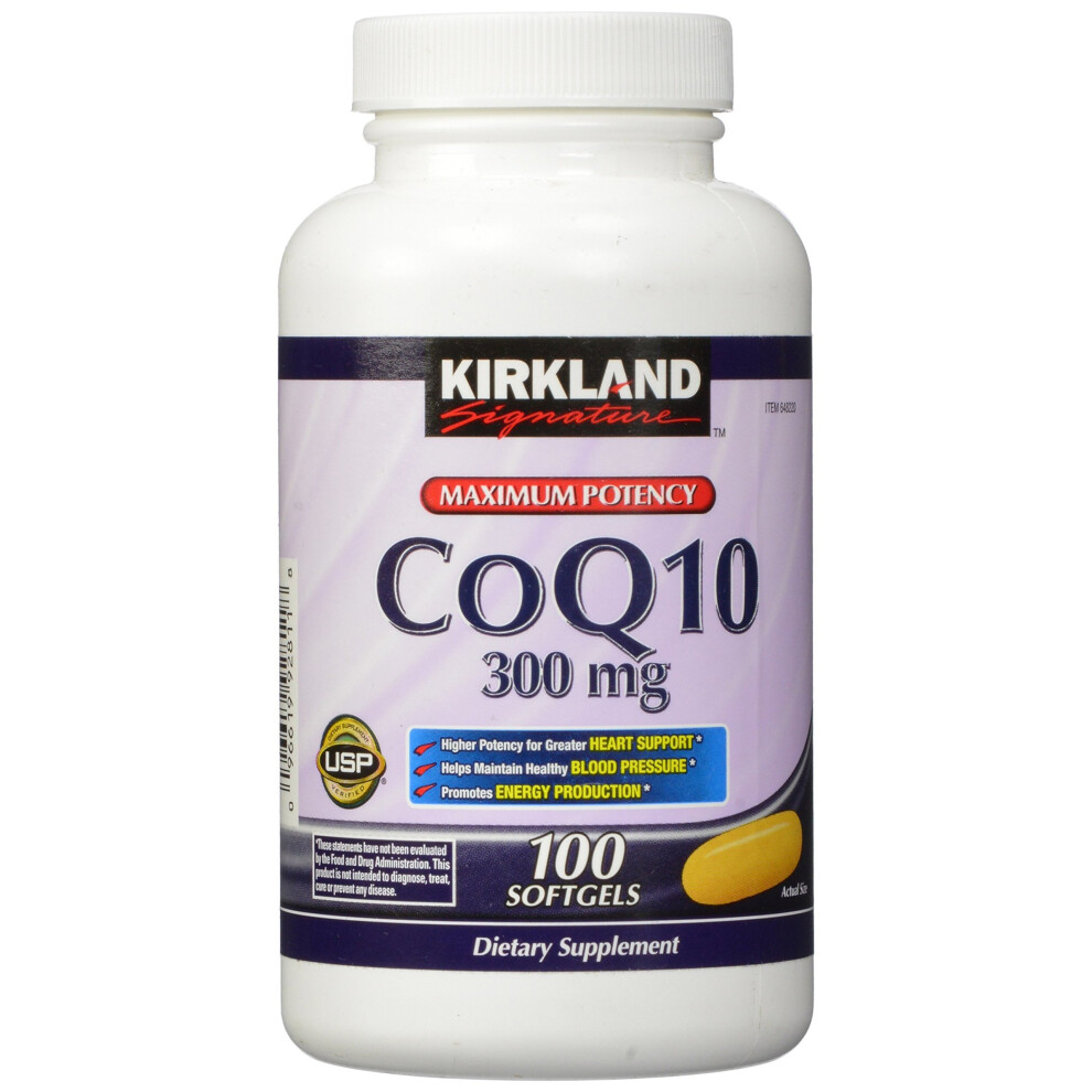 Kirkland Signatureâ¢ CoQ10 300 mg, 100 Softgels