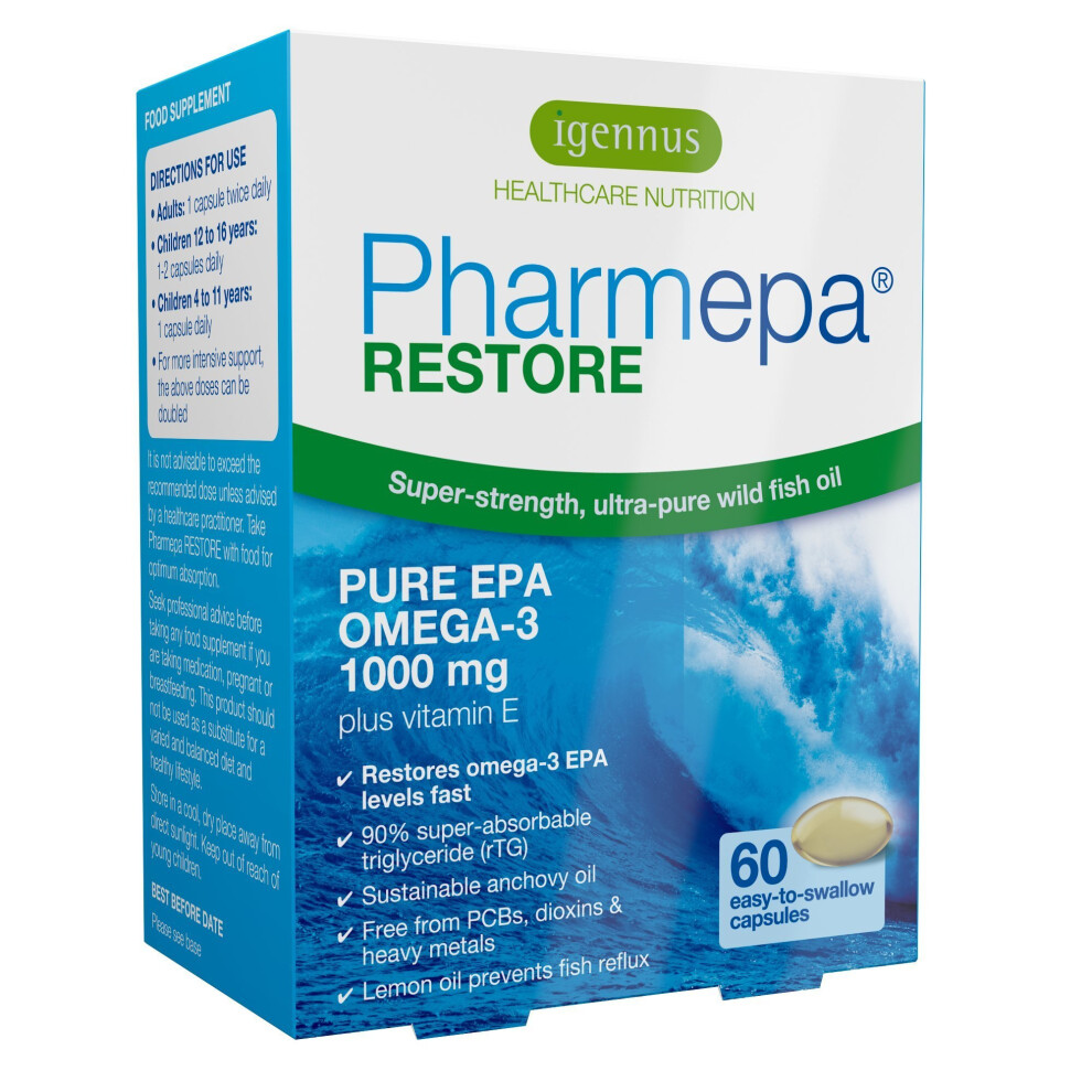 Pharmepa RESTORE - 1000 mg pure EPA Omega-3 from Wild Fish Oil, 1-month supply â 60 Capsules