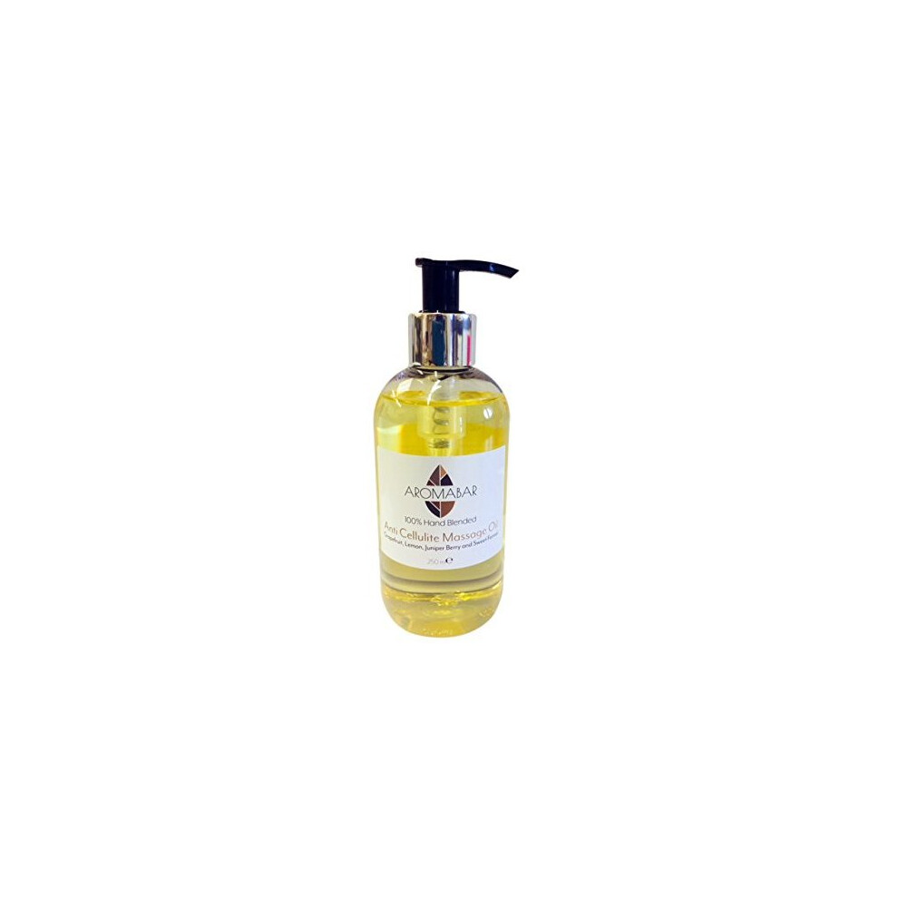Aromabar Anti Cellulite Massage Oil 250Ml Pump Dispenser With Grapefruit Lemon Juniper Fennel Pure Essential Oils